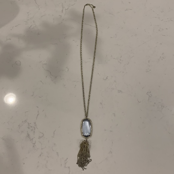 Kendra Scott Gray Tassel Rayne Necklace, EUC - Picture 3 of 3